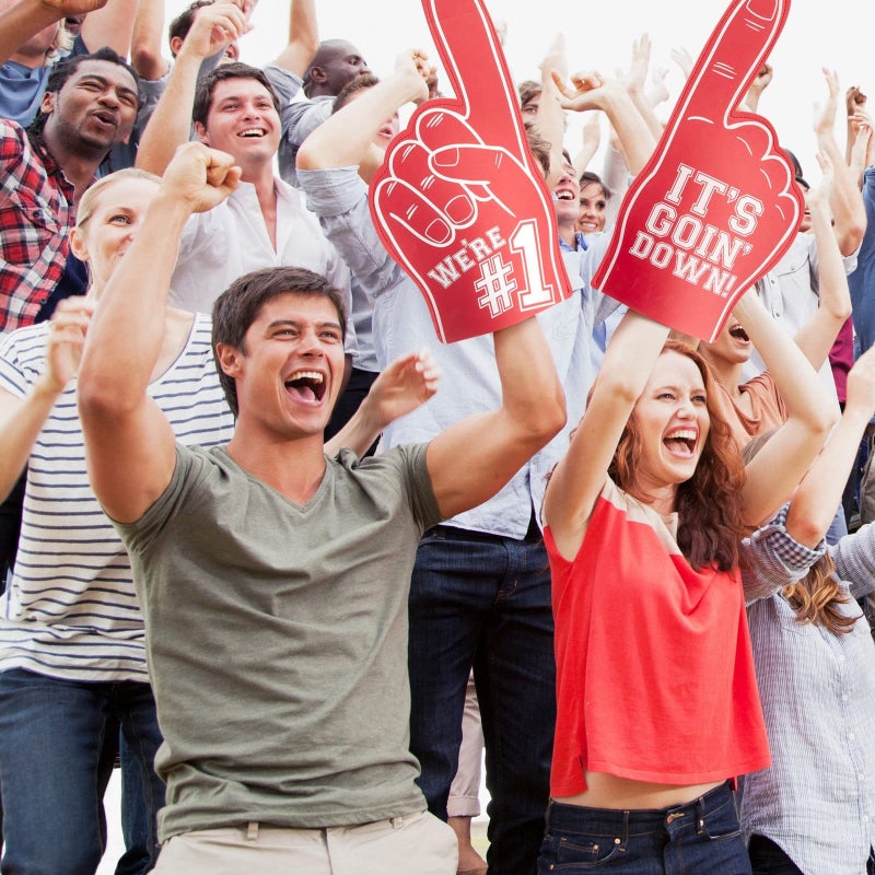 Okuna Outpost Giant Foam Fingers - Cheering Hand & Red Foam Fingers - Team Spirit Accessories & Football Hand Sign - Versatile Sports Party Favors - Pack of 2, 17.5 x 8.75 x 0.2 in, Red - Image 3